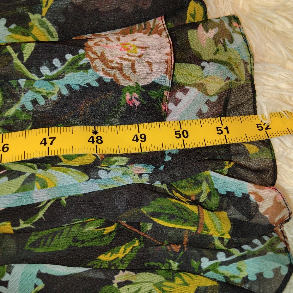 NWT Mac Duggal Floral Midi Dress with Sheer Overlay Style 9149 Size 18 - Picture 8 of 8